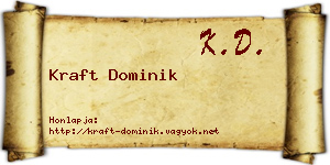 Kraft Dominik névjegykártya